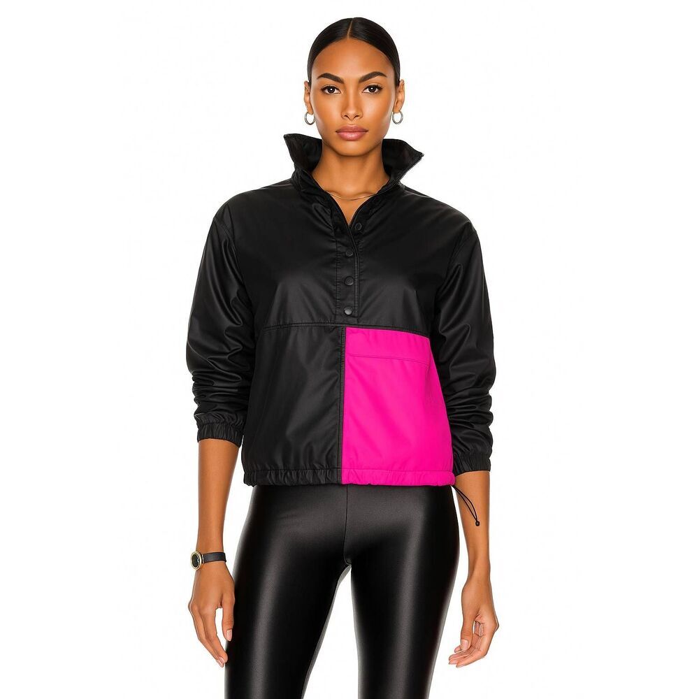 Koral Street Storm Anorak Jacket Small Black Pink Colorblock NWT